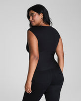 SPANXsmoothâ„¢ Jersey V-Neck Ruched Tank | Classic Black